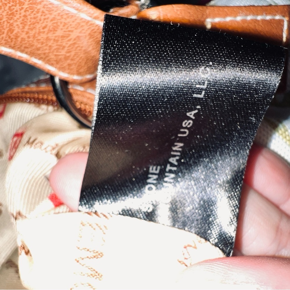 Stone Mountain Floral Canvas & Tan Faux Leather Shoulder / Crossbody Bag - Picture 11 of 12